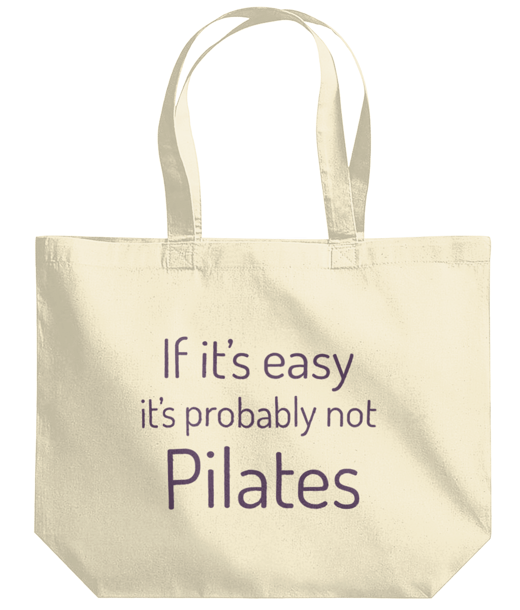 Natural colour Large Pilates quote tote bag