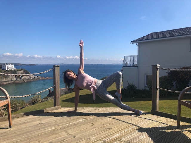 Exercise and Pilates on Holiday – Yes or No?! - Cornwall Side Bend with bent leg 2